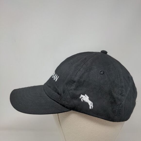 Equestrian Slideback Hat Black One Size Adjustable Embroidered 6 Panel DALIX - Picture 3 of 7